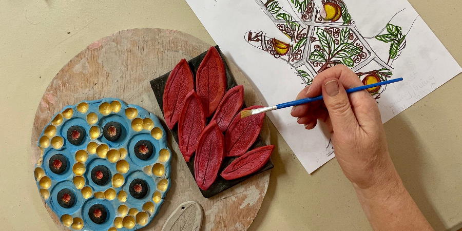 Ceramic flowers.